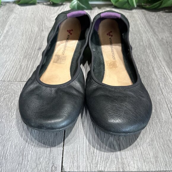 VIVOBAREFOOT Jing Jing Black Leather Flats Women EU 39 Barefoot Minimalist Shoes - Picture 3 of 9